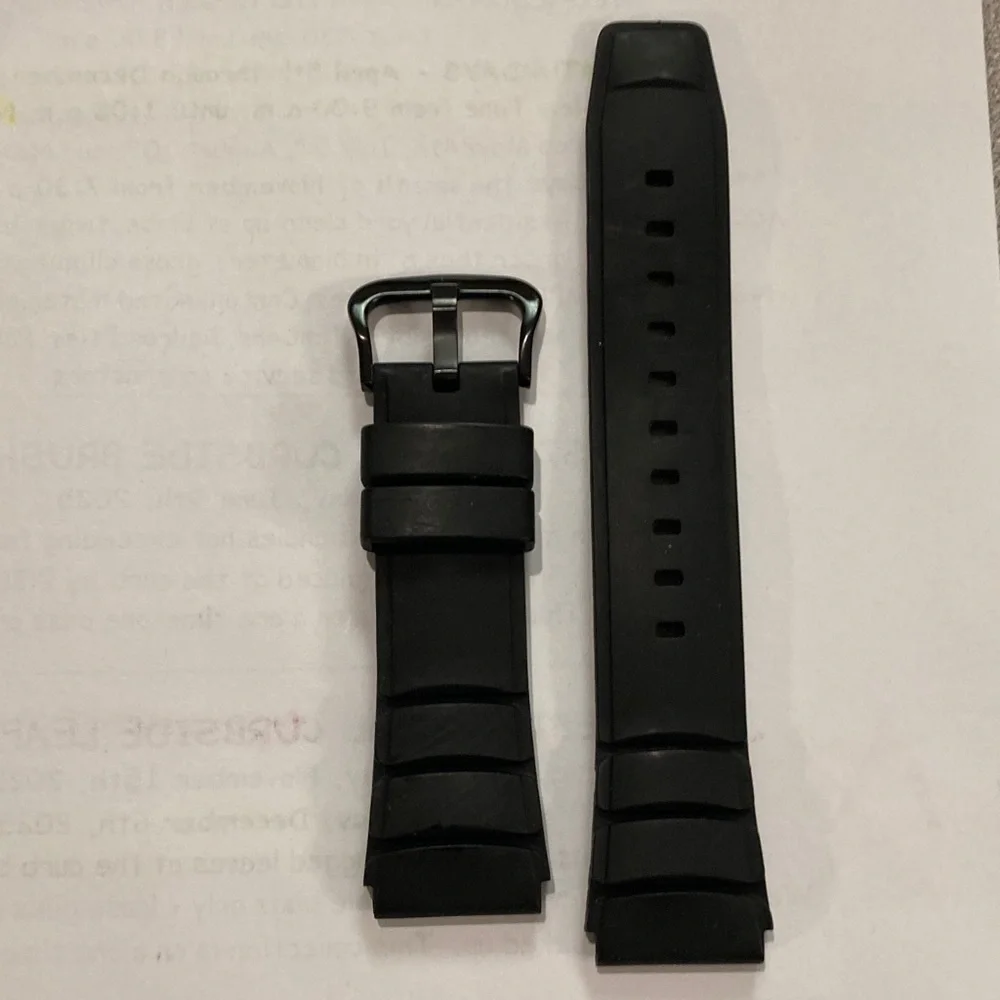 Casio MTD1069 watch, red and black with camo strap & rubber strap, working batty